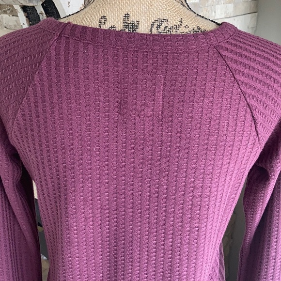 Chaser maroon plum waffle weave long sleeve shirt - Picture 12 of 16